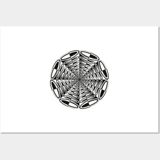 Circle Pop Mandala - Intricate Black and White Digital Illustration, Vibrant and Eye-catching Design, Perfect gift idea for printing on shirts, wall art, home decor, stationary, phone cases and more. Posters and Art